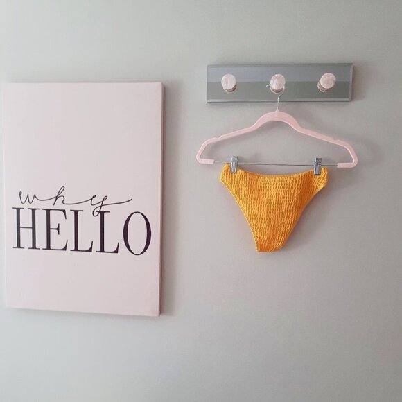 NWT Mosmann yellow lined ribbed bikini top and bottom set, M - Picture 14 of 16